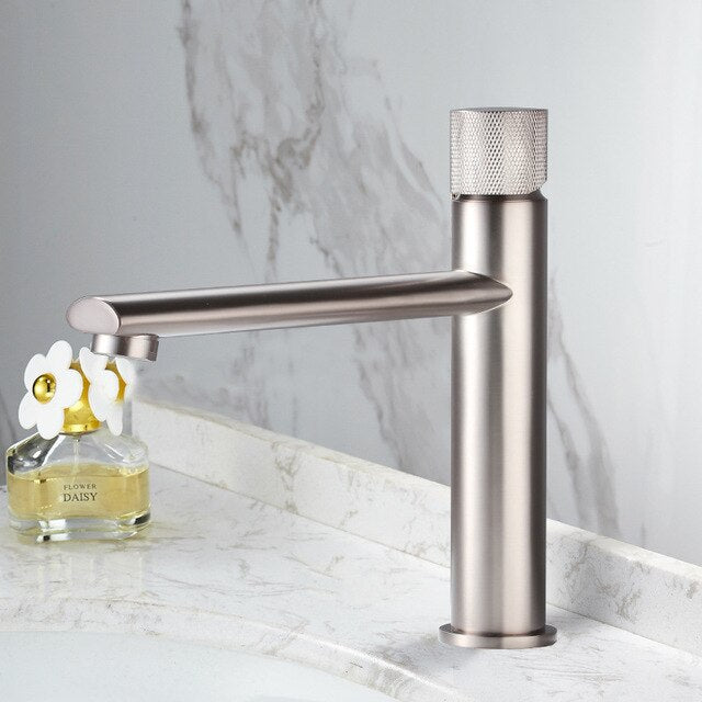 Nordic design Tall Vessel Sink and Single Hole Lavatory Faucet