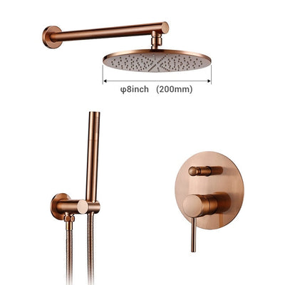 Brushed Rose Gold  2 way diverter shower Kit