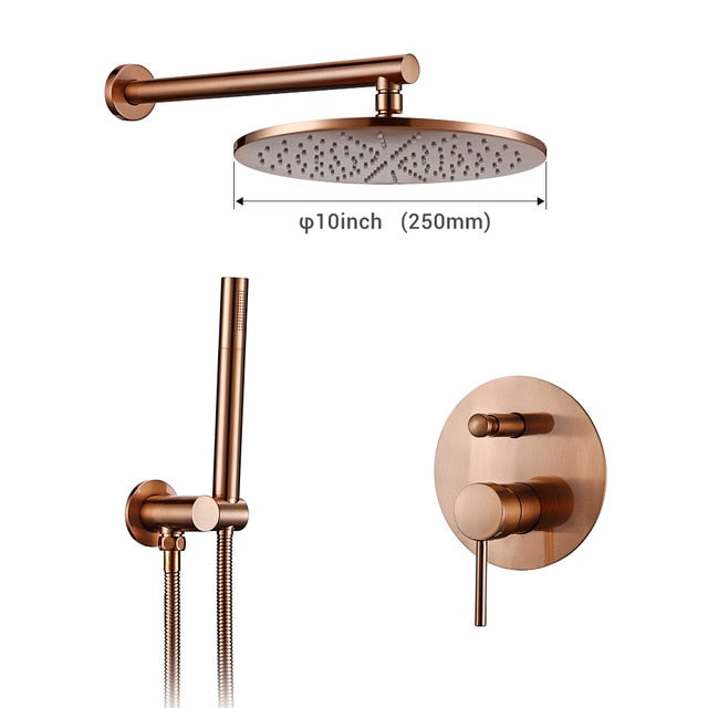 Brushed Rose Gold  2 way diverter shower Kit