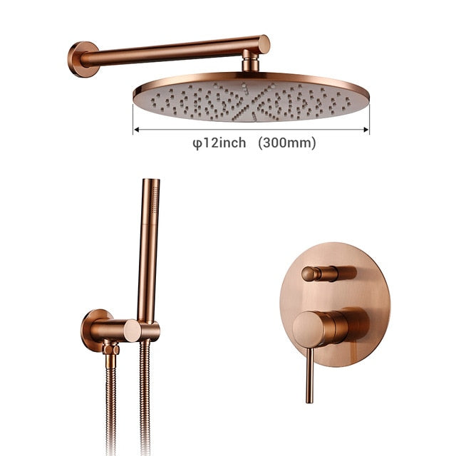 Brushed Rose Gold  2 way diverter shower Kit