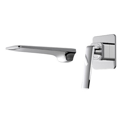 Rose gold with black single lever wall mounted bathroom faucet