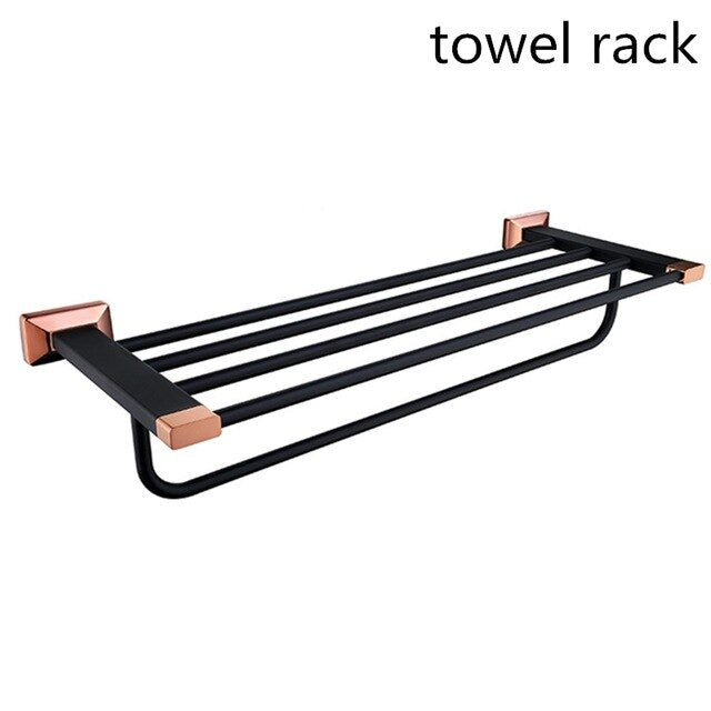 Rose Gold with Black Two Tone Colors Bathroom Accessories