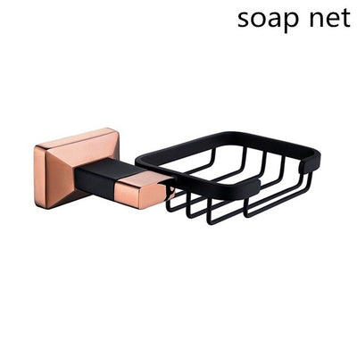 Rose Gold with Black Two Tone Colors Bathroom Accessories