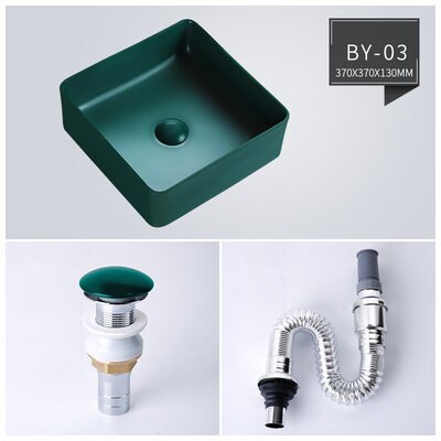 Matte Green Rectangular Vessel Sink