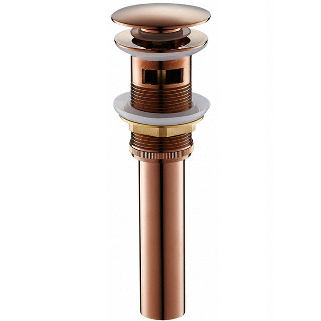 Brushed Rose Gold  Pop Up Drain  Assembly Replacement Kits Stopper, Flip Top, Overflow