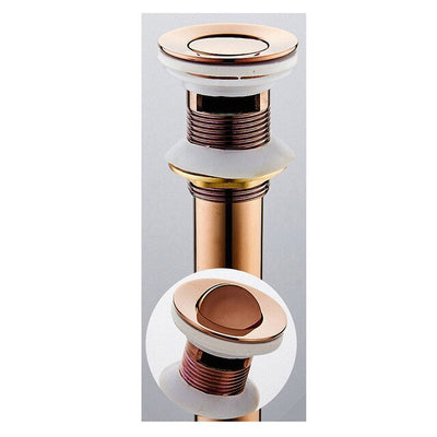 Brushed Rose Gold  Pop Up Drain  Assembly Replacement Kits Stopper, Flip Top, Overflow