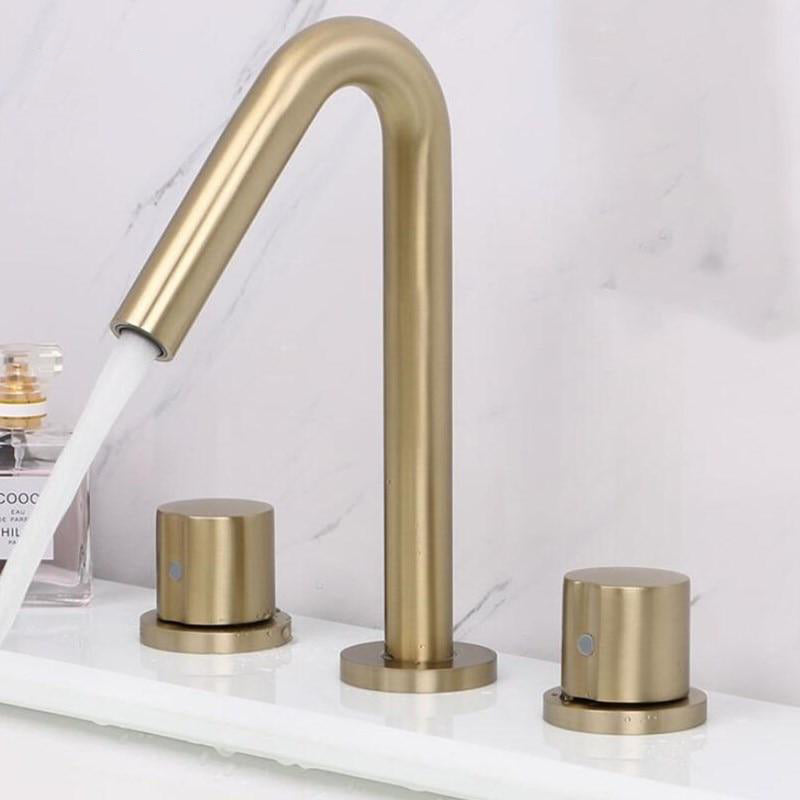 Brushed Gold- Matte Black-Chrome 8 inch Widespread Bathroom Faucet