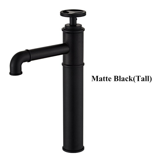 Industrial Victoria Single Hole Tall and Short Bathroom Faucet