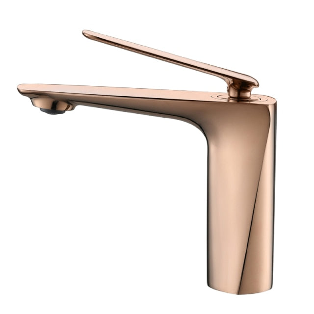 Rose gold -Black Single hole bathroom faucet