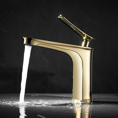 Gold Polished or Two tone Single hole bathroom faucet