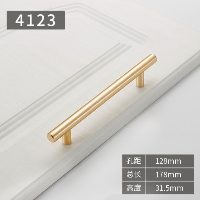 Gold polished cabinet door handles and knobs