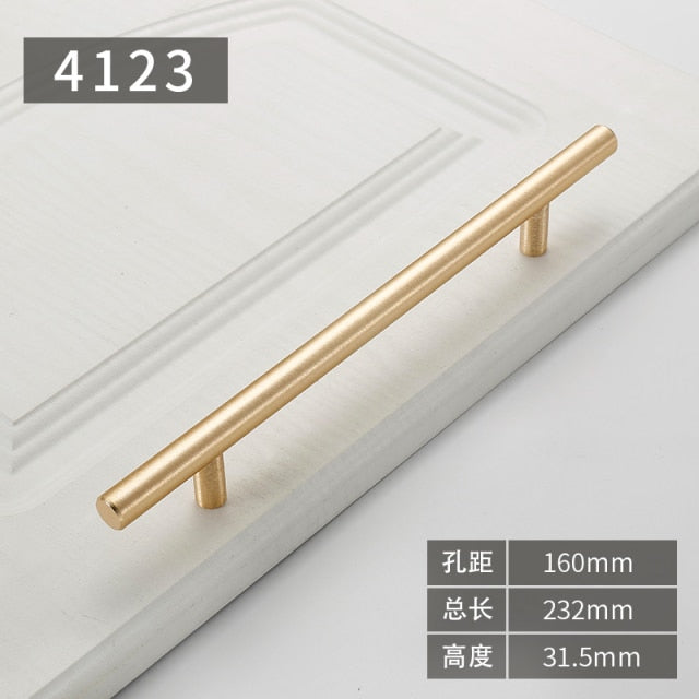 Gold polished cabinet door handles and knobs