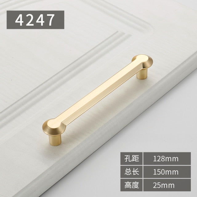 Gold polished cabinet door handles and knobs