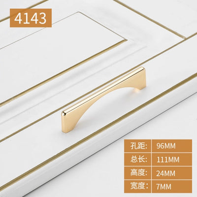 Gold polished cabinet door handles and knobs