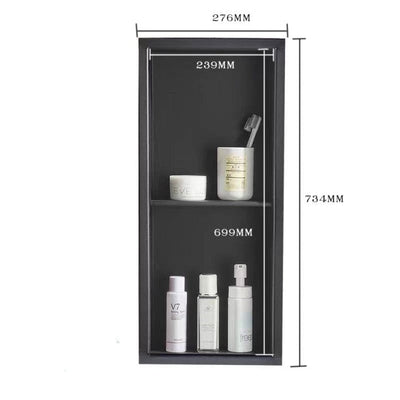 Black bathroom wall mounted niche shelve