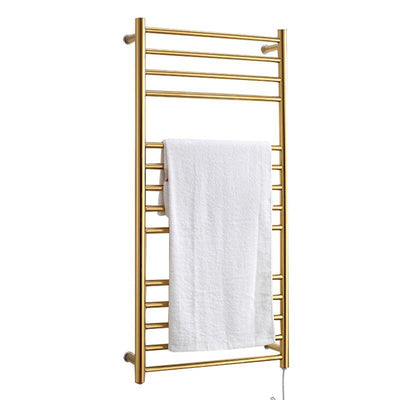 Brushed Gold Electric Hardwire Bathroom Towel Rail Warmer 24"X 42"