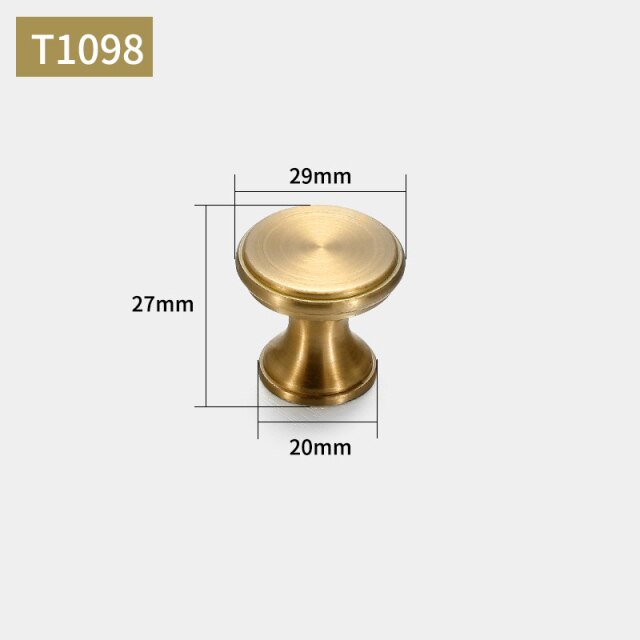 Brushed gold cabinet door handles and knobs