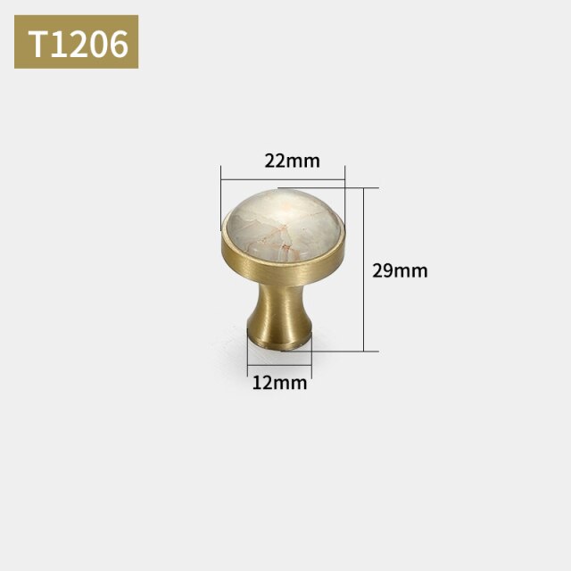 Brushed gold cabinet door handles and knobs