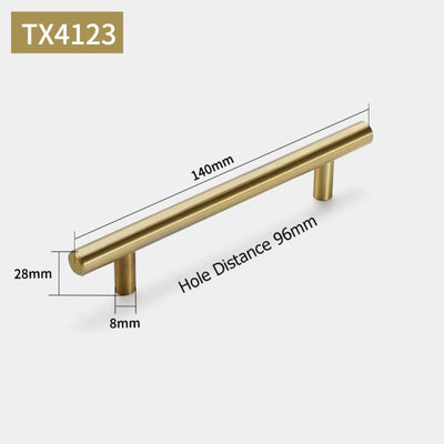 Brushed gold cabinet door handles and knobs