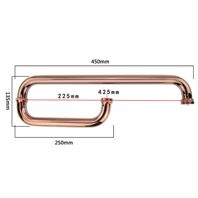 Rose Gold Polished Shower Glass Door Hardware for Custom Tempered Glass Door