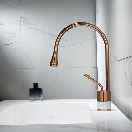 Rose gold polished with black Tall Vessel Faucet