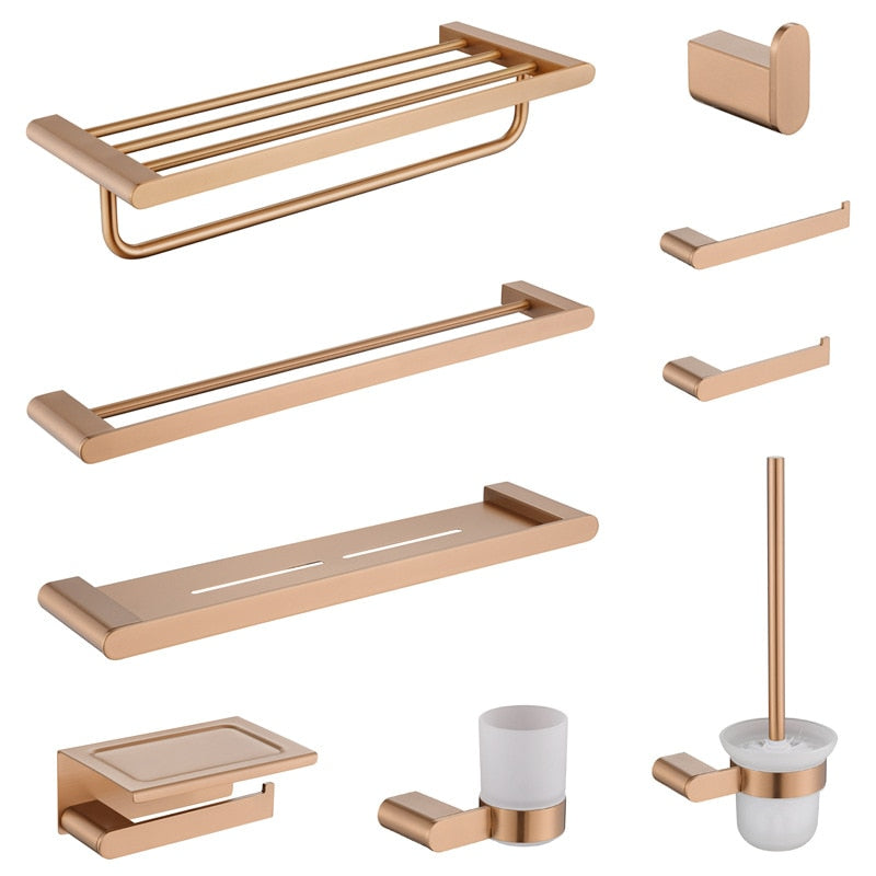 Brushed Rose Gold Satin Bathroom Accessories