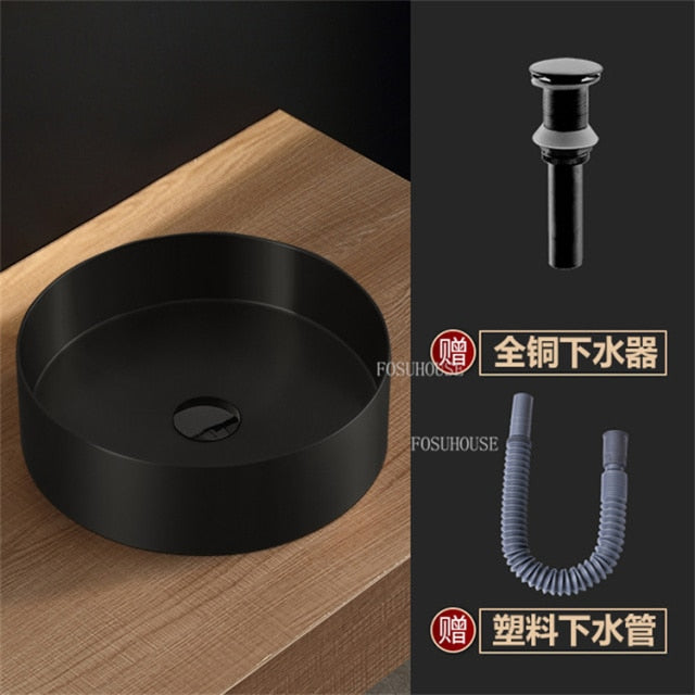 Gold-Rose Gold-Black Stainless Steel Vessel Sink Round 18 gauge