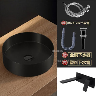 Gold-Rose Gold-Black Stainless Steel Vessel Sink Round 18 gauge