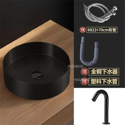 Gold-Rose Gold-Black Stainless Steel Vessel Sink Round 18 gauge