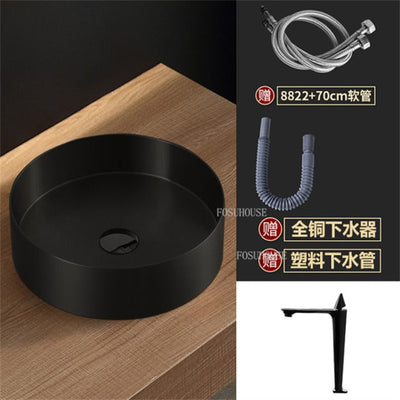 Gold-Rose Gold-Black Stainless Steel Vessel Sink Round 18 gauge