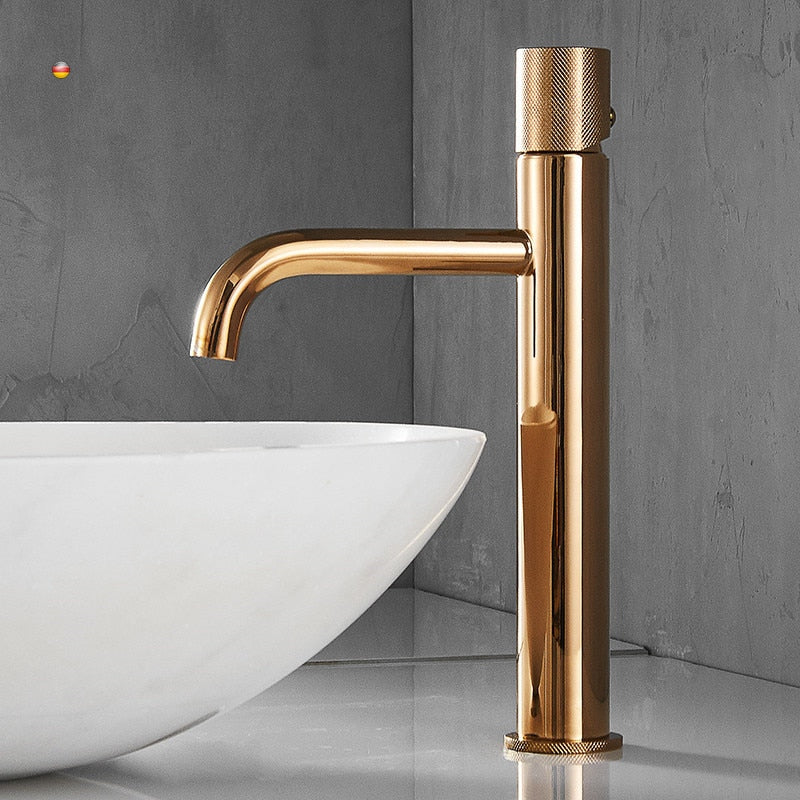 Rose Gold Polished- Brushed Gold  Tall and short Vessel bathroom faucet