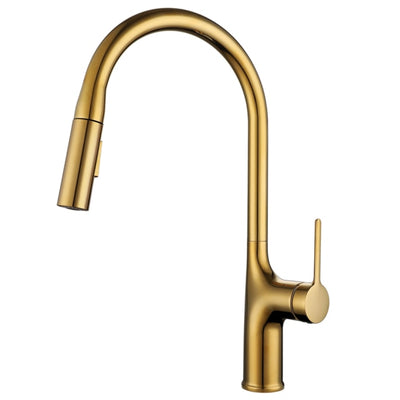 Amsterdam -Polished Rose Gold-White-Brushed Gold- Gold- Black Two Tone  Kitchen Faucet with pull out dual sprayer