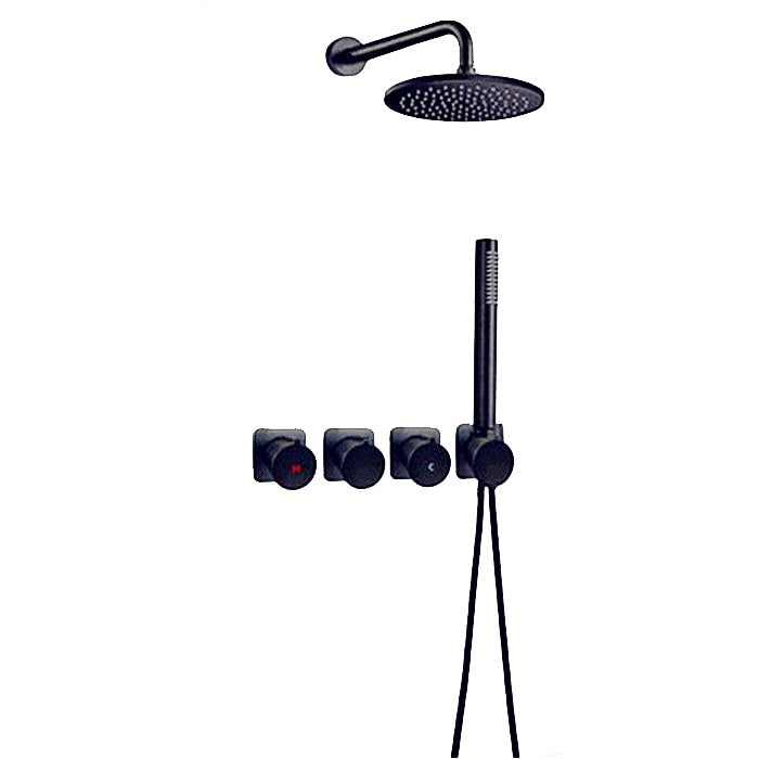 Black Matte Seperate Volume Control Shower System Kit