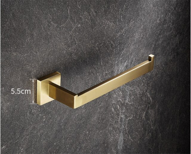 Nordic square brushed gold bathroom accessories