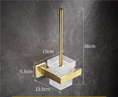 Nordic square brushed gold bathroom accessories