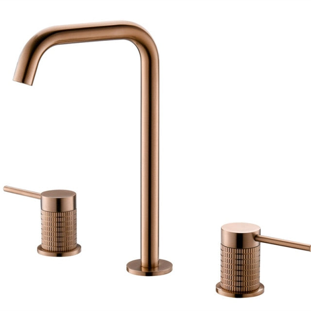 Vienna 2-Brushed rose gold - Brushed Gold 8 " inch widespread bathroom faucet