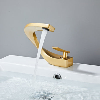 Brushed gold- matte black-brushed nickel -chrome  gold single hole faucet