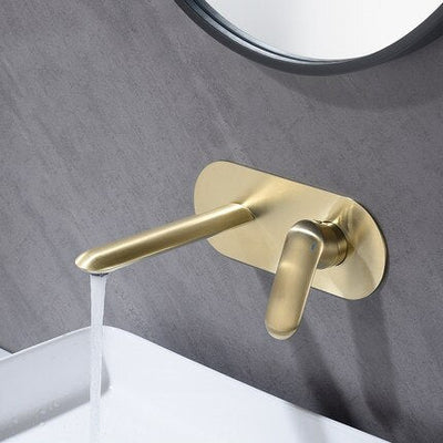 Rose Gold-Brushed Gold-Gold- Grey Gun Wallmounted Single Lever Bathroom Faucet