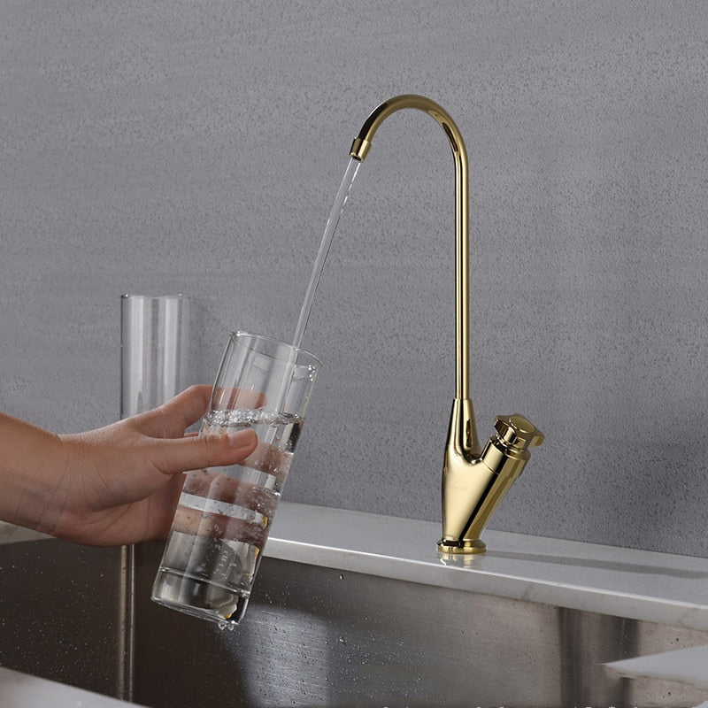 Rose Gold-Gold Polished-Black-Brushed Nickel Cold Water Filter Faucet