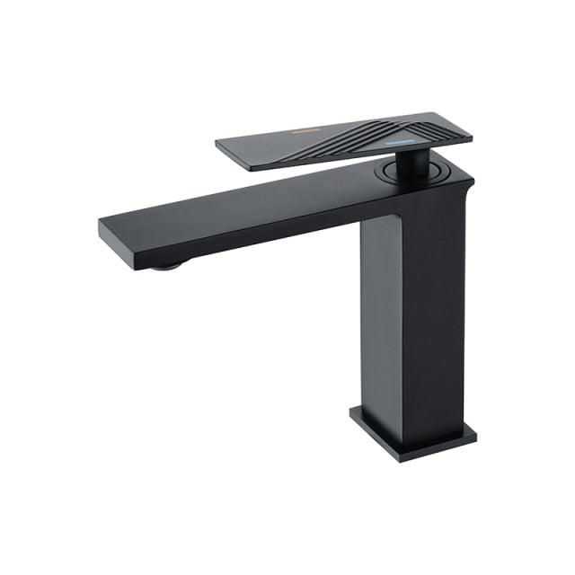 Brushed gold-Grey Gun- Black  single hole bathroom faucet