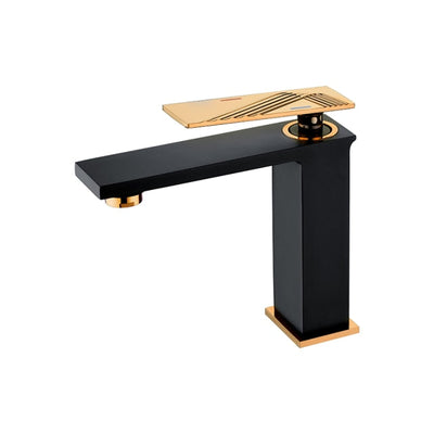 Brushed gold-Grey Gun- Black  single hole bathroom faucet