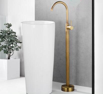 Gold-Black Matte-White- Freestanding Tall Floormounted Basin Faucet