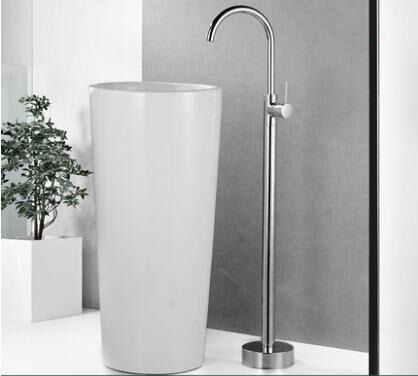 Gold-Black Matte-White- Freestanding Tall Floormounted Basin Faucet