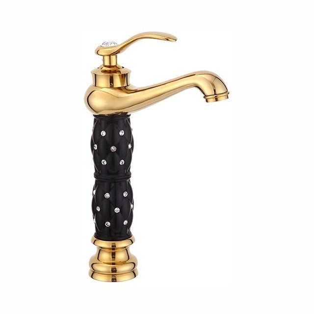 Gold faucet Brass with Diamond/crystal body