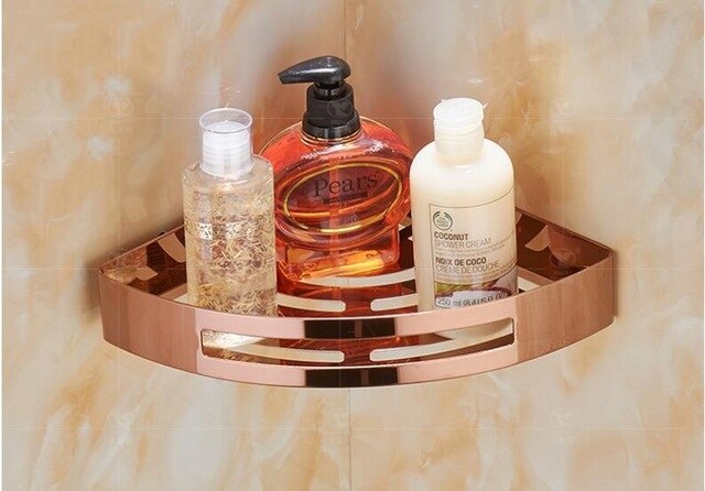 Bathroom Accessories Rose Gold- Holder Corner Soap and Shampoo