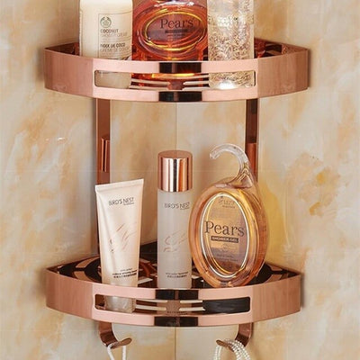 Bathroom Accessories Rose Gold- Holder Corner Soap and Shampoo