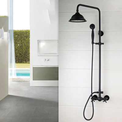 Victorian Style Exposed Shower System Black with touch of Oil Rubbed Bronze Antique Victoria Style Exposed 2 or 3 Way Shower Kit