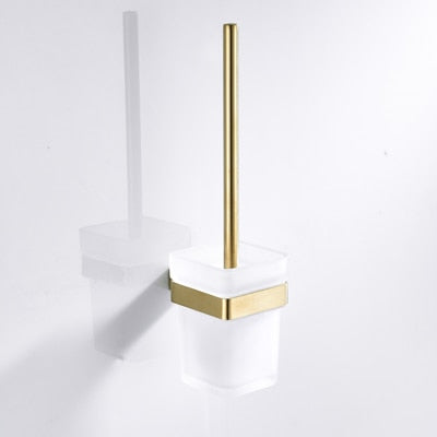 Brushed gold bathroom accessories