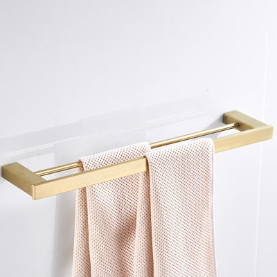 Brushed gold bathroom accessories