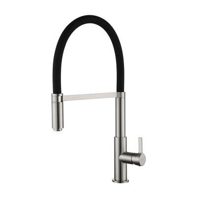 Sevilla-Black Euro Design Kitchen Faucet With Rubber Goose Neck Pull Out